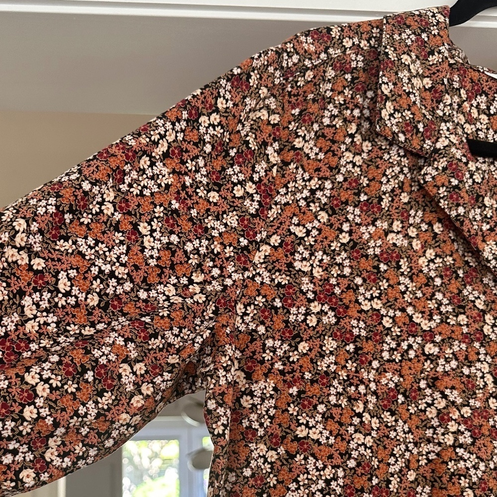 JOE FRESH Floral Button Front Shirt Dress with Waist Tie - Size XL. NWOT. - Picture 5 of 15